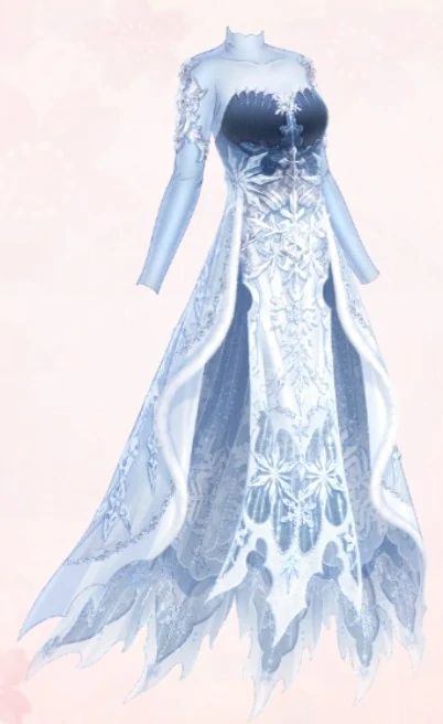 Frost Phantom | Love Nikki-Dress UP Queen! Wiki | Fandom Ice Clothes, Frozen Crown, Extra Dresses, Snowflake Dress, Love Nikki, Fairy Outfit, Ice Dresses, Blue Long Sleeve Dress, Nature Dress