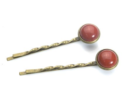 red jasper decorative bobby pins – red gemstone antique brass hair ... Jewelled Hair, Decorative Bobby Pins, Pink Quartz Jewelry, Jeweled Hair Accessories, Hair Accessories Wedding, Sterling Silver Jewelry Handmade, Accessories Wedding, Red Gemstones, Pink Jewelry