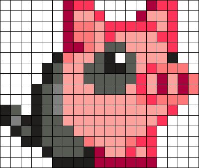 Starbound Pet Pig Perler Bead Pattern / Bead Sprite Minecraft Pattern, Pet Pig, Melty Bead Patterns, Perler Art, Pixel Art Templates, Diy Bead Embroidery, Pony Bead Patterns, Perler Bead Templates, Hama Bead