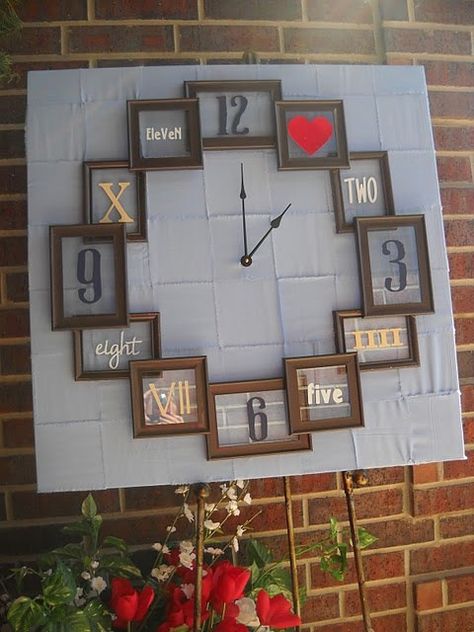 10 Creative Uses For Old Picture Frames Upcycled Picture Frames, Picture Frame Clock, Handmade Wall Clocks, Diy Wall Clock, Old Picture Frames, Old Frames, Diy Picture, Diy Clock, Trash To Treasure