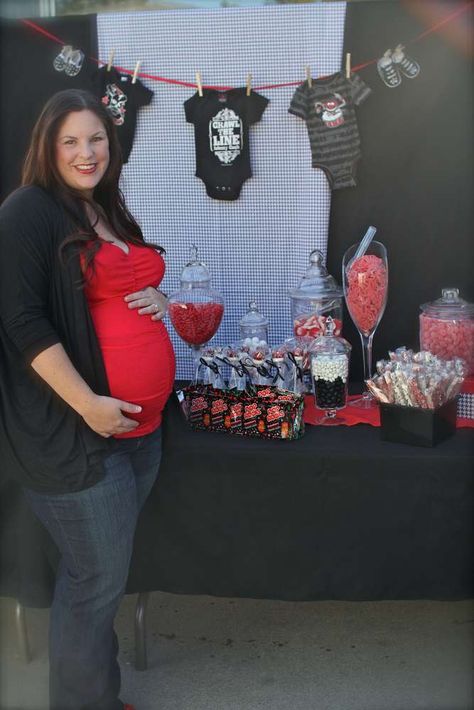 Rock-a-Bye Baby Shower Baby Shower Party Ideas | Photo 11 of 21 | Catch My Party Sweet Child Of Mine Baby Shower Ideas, Emo Gender Reveal, Rock And Roll Gender Reveal, Emo Baby Shower Ideas, Rock N Roll Baby Shower Ideas, Born To Rock Baby Shower Ideas, Rock A Bye Baby Shower Theme, Rock And Roll Baby Shower Theme, Punk Rock Baby Shower