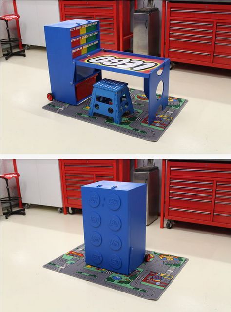 Lego Workstation, Lego Station, Table Lego, Lego Bedroom, Diy Kids Room Decor, Lego Organization, Lego Table, Creation Station, Lego Craft