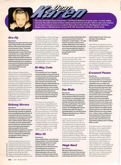 1990s Dear Karen column Advice Column, Dial A For Aunties Book, Agony Aunt, Magazine Page Layouts, Advice Columns, Page Layout, Magazine, Writing