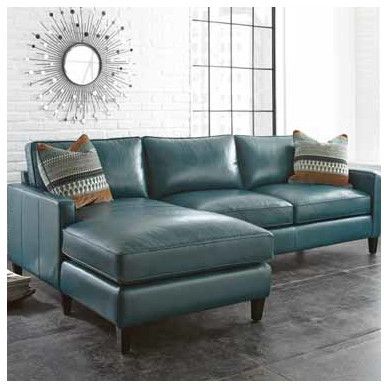 Brayden Studio Cadwall Leather Sectional Peacock Living Room, Sofa Kulit, Blue Leather Sofa, Green Leather Sofa, Small Sectional Sofa, Furnitur Ruang Keluarga, Best Leather Sofa, Sofa L, Leather Sectional Sofas