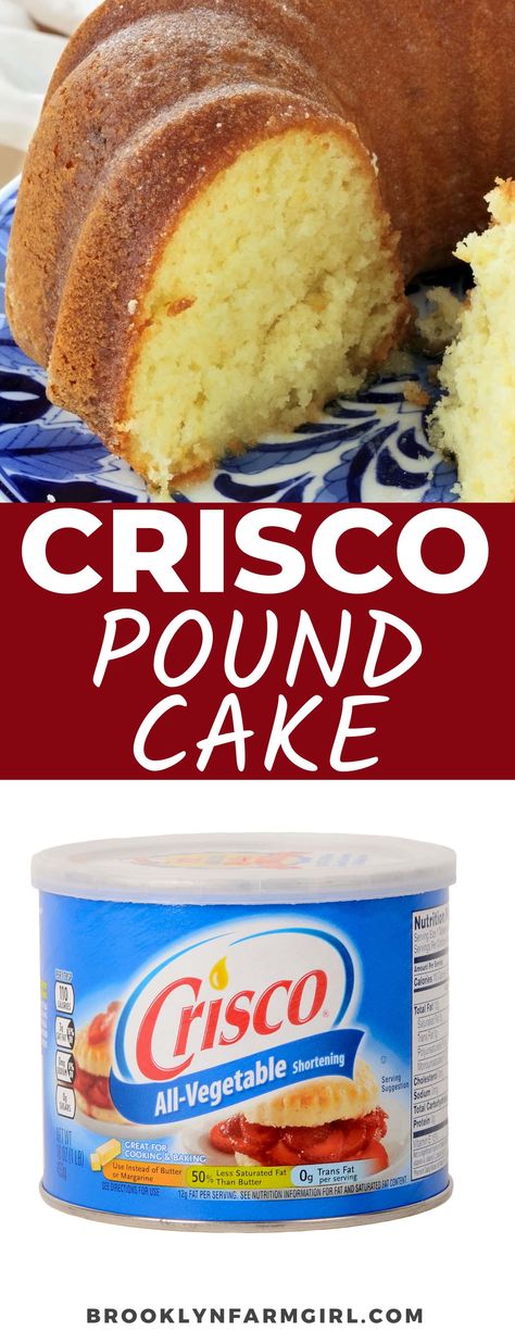 You'll love this vintage crisco pound cake recipe! The secret to a fluffy pound cake is starting with a cold oven! Crisco Pound Cake Recipe, Pound Cake Cream Cheese, Best Pound Cake Recipe Ever, 7 Up Pound Cake Recipe, 7 Up Pound Cake, 7up Cake Recipe, Best Pound Cake Recipe, 7 Up Cake, Southern Pound Cake