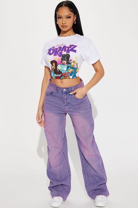 Light Purple Jeans Outfit, Purple Baggy Jeans, Purple Jeans Outfit, Purple Jeans, Purple Pants, Promotional Events, Purple Fashion, Washed Jeans, Baggy Jeans