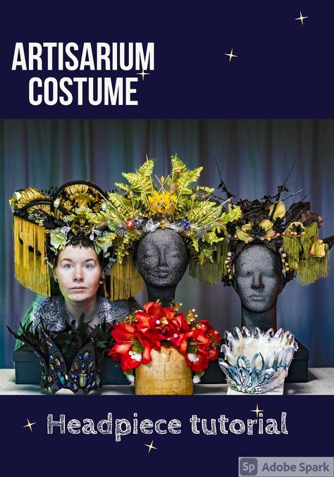 Artisarium shows you how to make different bases for a headpiece, what materials and tools you need + design ideas. Step by step guide how to make a flower crown for next festival! Headband Crown Diy, How To Make A Headpiece, Diy Head Piece How To Make, How To Make A Headdress, Diy Costume Headpiece, Tree Headpiece Diy, How To Make A Headpiece Base, Handmade Festival Costume Hats And Headpieces, Flower Headpiece Diy