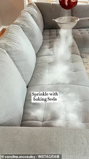 Cleaning Couch With Baking Soda, Natural Couch Cleaner, Puke Smell Out Of Couch, Cleaning Couch Pillows, How Do You Clean Microfiber Couches, Easy To Clean Couch, How To Get Throw Up Smell Out Of Couch, Spot Clean Couch, Couch Deep Clean