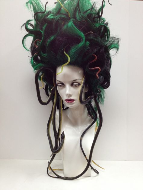 "Medusa Wig. Halloween."  Holy crap.  This is awesome!   Find mannequin heads at MannequinMadness.com to display your halloween wigs Snake Wig, Medusa Hairstyle, Medusa Wig, Wedge Haircuts, Medusa Hair, Ladies Wigs, Medusa Costume, 60 Hairstyles, Bed Hair