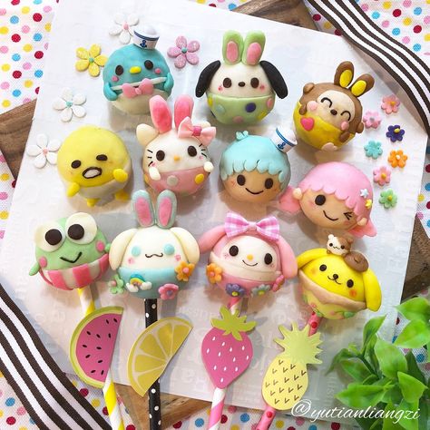 Sanrio Cake, Cake Pop Decorating, Cinnamon Cake, 3d Perler Bead, Bday Party Theme, Homemade Sweets, Kawaii Christmas, Cute Baking, Cake Pop