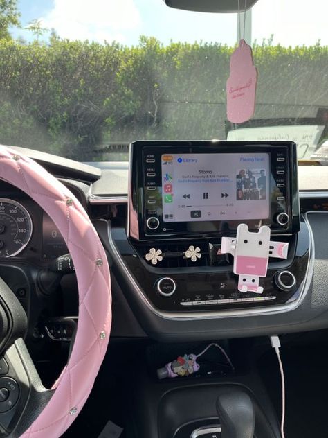 Toyota Corolla Interior Decor, Toyota Corolla Decor, Cute Toyota Cars, Toyota Interior Aesthetic, Pink Toyota Corolla, 2021 Toyota Corolla, Toyota Car Interior, 2024 Toyota Corolla, Cute Pink Car Decor