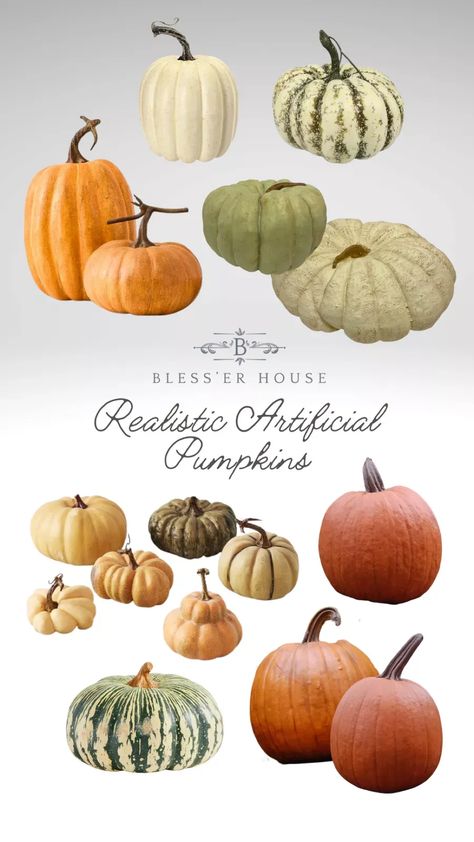 20 of the most realistic fake pumpkins for all budgets perfect for low maintenance fall front porch decor. Fake Pumpkins Front Porches, Pumpkins Porch, Pumpkin Porch Decor, Autumn Creative, Thanksgiving Goodies, Autumn Interior, Flower Containers, Fake Pumpkins, Porch Pumpkins