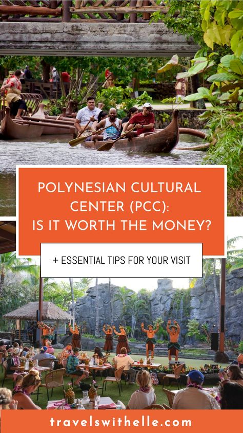 Is the PCC worth a full day in Oahu? Is the luau buffet any good? In this Polynesian Cultural Center review, you’ll learn what to expect at PCC, what the different luau packages are, and find out how to get discounted tickets. Polynesian Cultural Center, Canoe Building, Wooden Canoe, Polynesian Village, Coconut Leaves, Outrigger Canoe, Polynesian Culture, Cultural Center, Hawaiian Islands