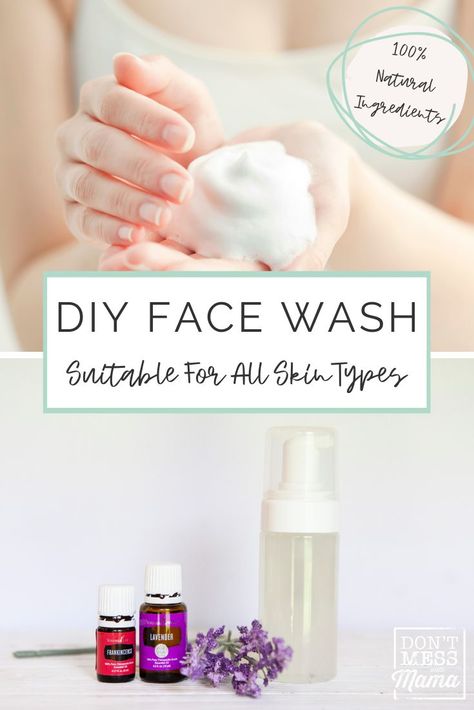 Foaming Face Wash Recipe, Face Wash Recipe, Diy Facial Cleanser, Diy Cleanser, Cleanser For All Skin Types, Diy Face Wash, Haut Routine, Natural Face Wash, Natural Face Cleanser