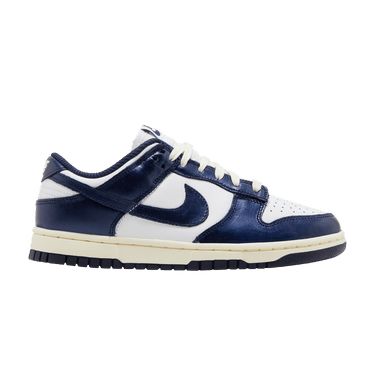 Wmns Dunk Low Premium 'Vintage Navy' - FN7197 100 Wmns Dunk Low, School Series, Retro Silhouette, Navy Blue Shoes, Navy Sneakers, Nike Air Max Tn, Sneakers Blue, Navy Leather, Midnight Navy