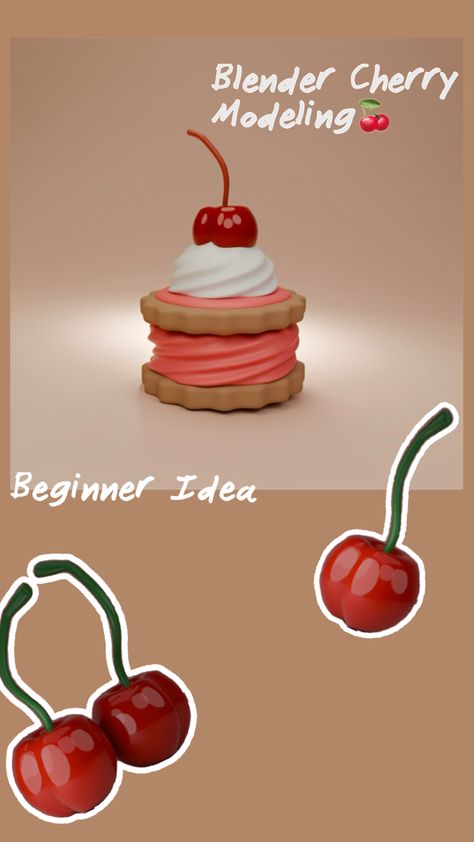 Blender Cherry Modeling, Shading and Rendering. Good for beginner like me for practicing. Hope this is helpful 😅 Blender Ideas, Best Blenders, Cherry, Good Things