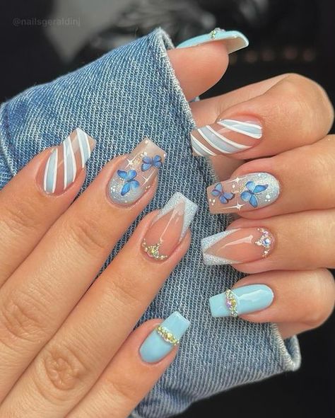 Nail Whitening, August Nails, Cheap Nail, Nail Art Set, Nail Forms, Butterfly Nail, Summer Nails Colors, Stick On Nails, Christmas Nail Designs