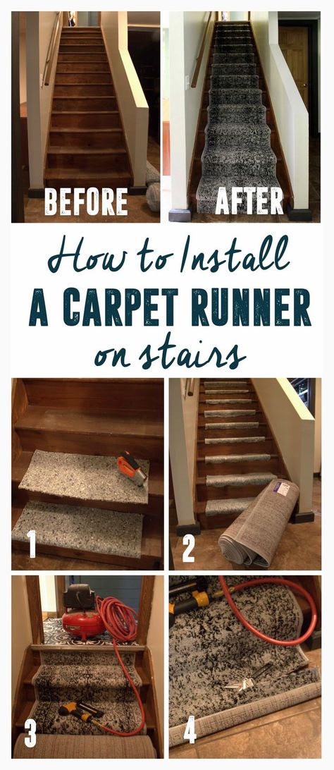 Staircase Rug, Carpet On Stairs, Install Carpet, Farmhouse Reno, Stairwell Ideas, Stair Carpet Runner, Carpet Diy, Carpet Staircase, Stairs Renovation