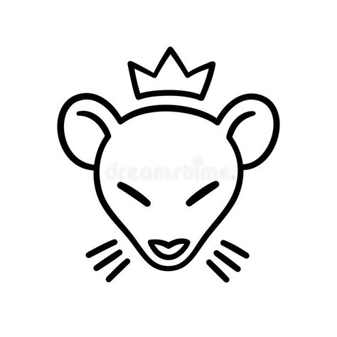 Rat Head Tattoo, Rat Head Drawing, Rat Face Drawing, Rat Tattoo Simple, Rat King Tattoo, Rat Drawn Cute, Rat Drawn, Mouse Tattoo Design, Rat Tattoo Design