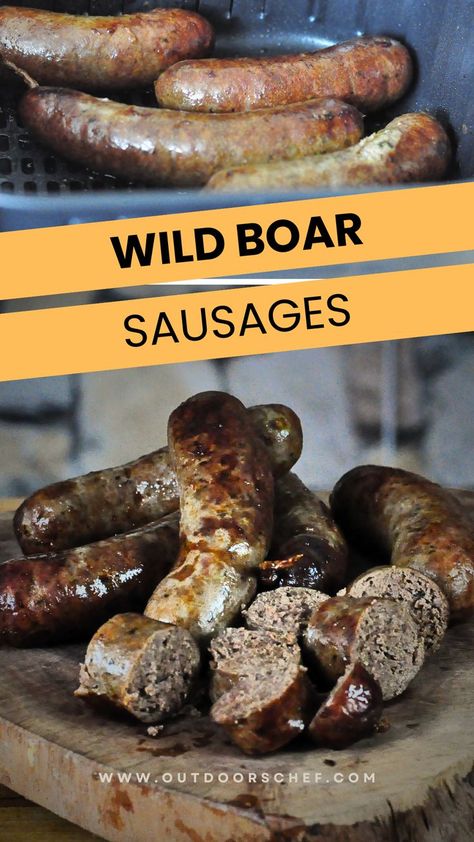 wild boar sausage Wild Hog, Tenderloin Recipes, Wild Game, Wild Boar, Sausages, Classic Food, Grilling, Meat