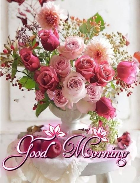 Good Morning For Him, Good Morning To All, Happy Good Morning Images, Lovely Good Morning Images, Good Morning Flowers Rose, Good Morning Saturday, Coffee Gif, Flowers Quotes, German Grammar