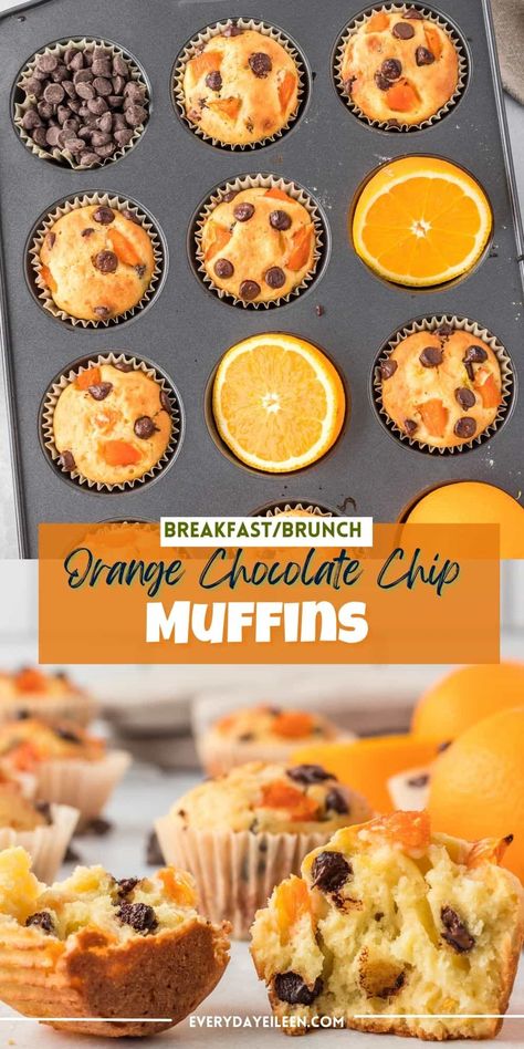 Orange Muffin Recipe, Breaking Fast, Orange Muffins, Chocolate Pictures, Breakfast Sweets, Bread Making, Chocolate Chip Muffins, Orange Recipes, Chocolate Muffins