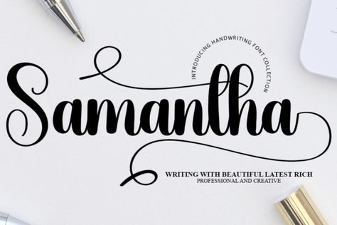 Samantha is a delicate handwritten font carefully crafted for a cool and unique design. This font can be used to write letters, invitations, food products, titles, and more.... Samantha Font, Write Letters, Online Fonts, Font Generator, Pink Vibes, Handwritten Fonts, Handwritten Font, Graphic Design Projects, Food Products