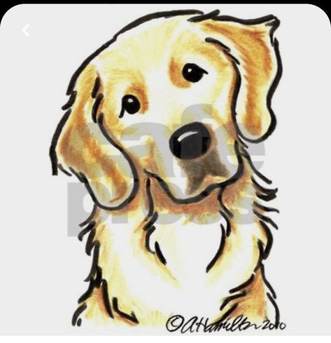 Dog Sketch Easy, Puppy Drawing Easy, White Golden Retriever Puppy, Golden Retriever Cartoon, Golden Retriever Portrait, Golden Retriever Drawing, Golden Retriever Painting, Dog Drawing Simple, Mask Png