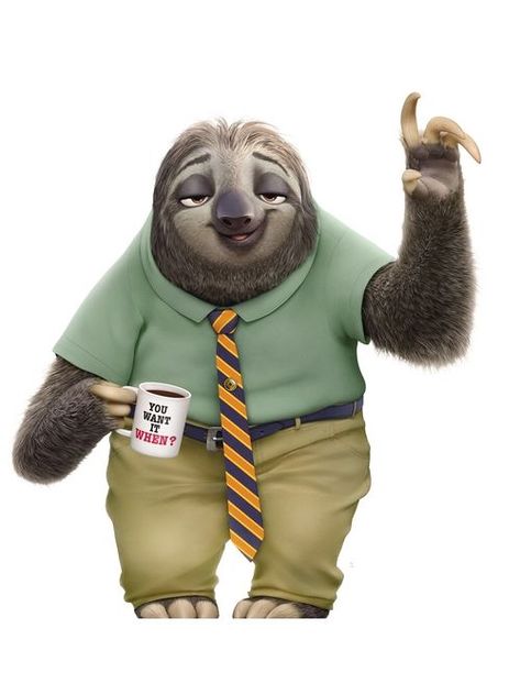 Disney Characters Zootopia, Flash Zootopia, Flash The Sloth, Zootopia Sloth, Zootopia 2016, Zootopia Characters, Sloth Art, Disney Zootopia, Cute Sloth