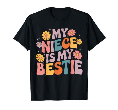 PRICES MAY VARY. Cute groovy style design with the saying 'My Niece is My Bestie ' suitable for girls, kids, and aunties to celebrate their bond during spirit week! This matching design is ideal for nieces and aunts, featuring a cute, funny, and groovy style with flowers Celebrate spirit week with our 'My Niece is My Bestie' design. Suitable for matching with your niece or aunt, this cute and funny groovy style is great for girls, kids, and aunties who love Cute flowers and fun vibes. Lightweigh Matching Outfits For Best Friends, Outfits For Best Friends, Funny Matching Outfits, Twin Day, Fun Vibes, Funny Matching, School Funny, Matching Design, Cute Flowers