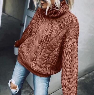 Premium Quality Fall/Winter Sweater Women's Solid Color Turtleneck Knitted Pullover Long Sleeve, Fashion Women's Sweaters Winter Turtleneck, Casual Turtleneck, Coffee Sweater, Elegant Sweater, Cable Knit Turtleneck Sweater, Pullover Outfit, Turtleneck Long Sleeve, Stylish Sweaters, Winter Sweaters