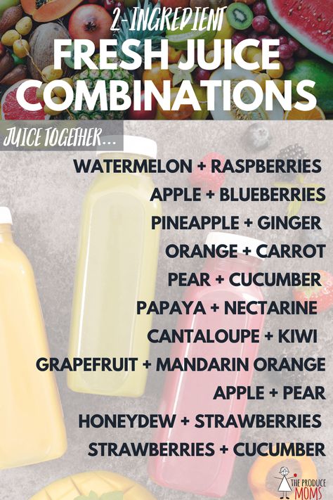 2-Ingredient Fresh Juice Combinations Things To Juice, Bariatric Juice Recipes, Tasty Juicing Recipes, Juicing Recipes For Juicer Machine, Easy Fruit Juice Recipes, Yummy Juicing Recipes, Dinner Juice Recipes, Fruit And Veggie Juicing Recipes, Juicing Fruit Recipes