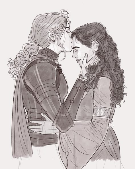 Lesbian Knight, Supercorp Comic, Knight Princess, Sketch Commission, Marceline And Princess Bubblegum, Random Crafts, Female Knight, Knight Art, Pretty Drawings