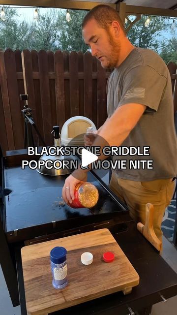 Ari Roberts on Instagram: "The hubs really has been getting into the @blackstoneproducts griddle lately. I love it! He loves making popcorn on it. The flavor and texture of the popcorn comes out so good on the blackstone! #blackstone #fyp #blackstonepopcorn #blackstoneproducts #blackstonegriddle #popcorn #reels" Popcorn On The Blackstone, Blackstone Flat Top Grill Recipes, Blackstone Griddle, Popcorn