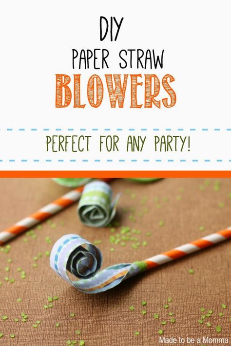 Diy Paper Straw Blowers ~ Sugar Bee Crafts Vbs Start The Party Crafts, Diy Party Blower, Straws Crafts, Paper Straws Crafts, Drinking Straw Crafts, Made To Be A Momma, Crafts 2024, Party Blowers, Diy Straw