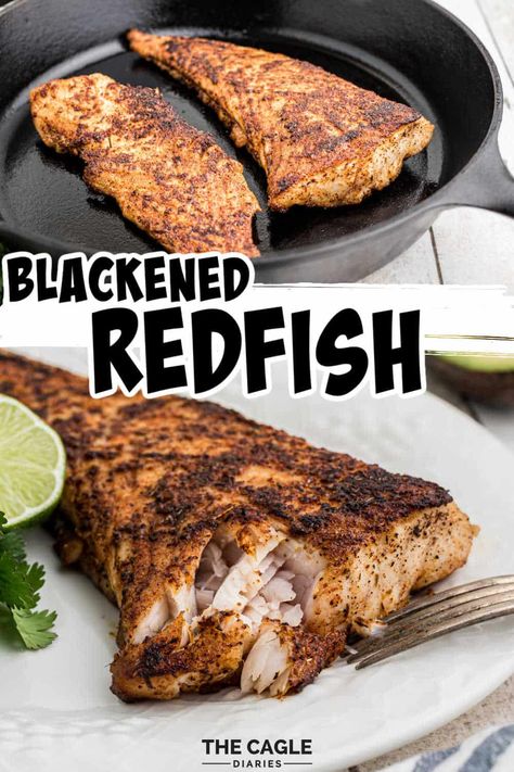 This southern Louisiana way of cooking a beautiful piece of redfish is perfection. Blackened Redfish really became very popular a few decades ago and since then has maintained one of the most popular redfish recipes. Blackened Redfish can be made on the grill, as a grilled fish recipe, or in the skillet like I show here. Either way, it's delicious every time. Redfish Pontchartrain Recipe, Baked Redfish Recipes, Grilled Redfish Recipes, How To Cook Redfish, Authentic Creole Recipes, Red Snapper Recipes Baked, Snapper Recipes Baked, Redfish Recipes, Blackened Redfish