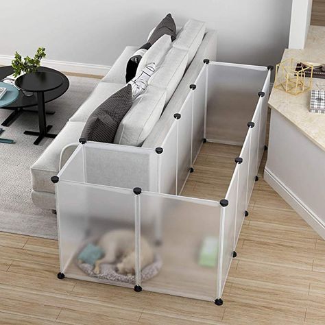 Amazon.com : MAGINELS Pet Playpen Dog Puppy Crate Kennel Rabbit Fence Panels Plastic Exercise Pen Cage Yard for Small Animals Rat Transparent 12 Panels : Pet Supplies Diy Play Pen Dogs, Cat Play Pen Indoor, Dog Playpen Ideas, Puppy Pen Ideas Indoor Small Space, Diy Puppy Pen, Dog Pen Ideas Indoor, Kitten Playpen, Indoor Dog Pen, Dog Play Pen