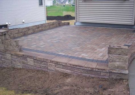 Choose a flooring option like concrete, pavers, brick or natural stones to fit the design and style of your landscape Stone Patio Designs, Brick Paver Patio, Pavers Backyard, Paver Designs, Raised Patio, Brick Patio, Patio Pavers Design, Concrete Patios, Patio Pergola