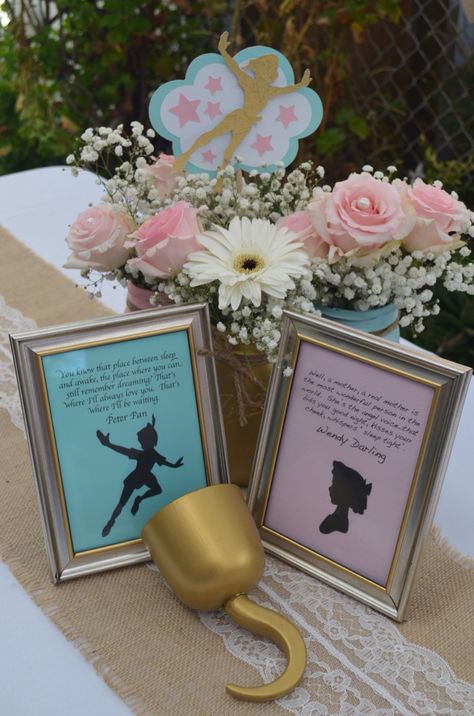 Not necessarily Peter pans but I like the flowers Baby Shower Ideas Disney, Peter Pan Nursery, Peter Pan Party, Peter Pan And Tinkerbell, Disney Baby Shower, Trendy Baby Shower Ideas, Baby Sprinkle, Baby Shower Gender Reveal, Baby Shower Theme