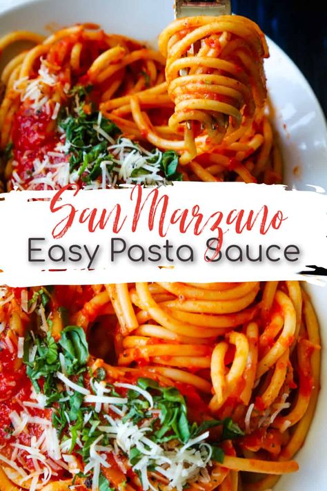 San Marzano Spaghetti Sauce, San Marzano Tomatoes Recipes, Best Pasta Sauce Recipe, Best Pasta Sauce, Italian Pasta Sauce, Pasta Sauce Recipe, Marzano Tomatoes, Easy Pasta Sauce, Pasta Alla Norma