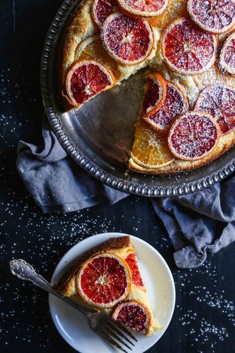 Blood Orange Dessert Recipes, Orange Ricotta Cake, Blood Orange Dessert, Orange Recipes Dessert, Orange Ricotta, Seafood Recipes Scallops, Citrus Cake, Figgy Pudding, Baking Journal