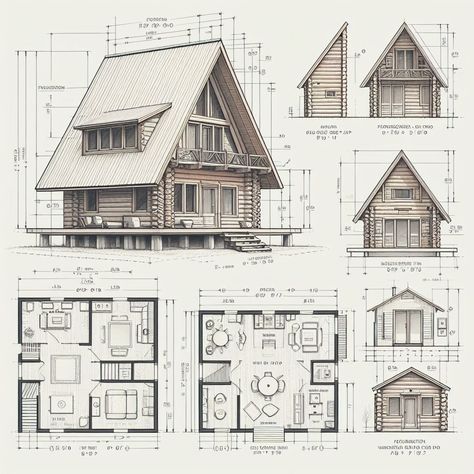 A Nordic A-Frame house Nordic House Architecture, Nordic Houses, Bedroom Things, Nordic Floor, Nordic Architecture, A Frame Cabin Plans, Small Floor Plans, Nordic House, Architecture Drawing Plan