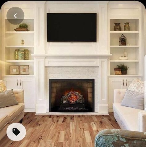 Fireplace And Bookshelves, Electrical Fireplace, Wall Units With Fireplace, Built In Around Fireplace, Ikea 2015, Fireplace Bookshelves, Fireplaces Ideas, Built In Shelves Living Room, Kura Bed