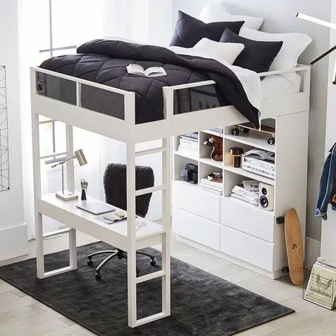 12 Best Loft Beds for Adults in 2023 - Yes, They Exist! Modern Teen Loft Bed, Boy Loft Bed, Teenage Boys Room Loft Bed, Loft Bed Ideas For Teens, Modern Loft Bed Gaming, Diy Loft Bed For Adults, Adult Loft Ouble Bed, Boys Loft Beds, Lodt Bed Boys