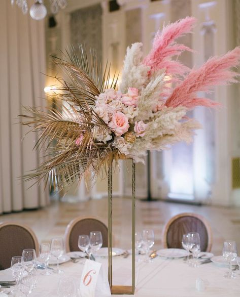 Pampas grass wedding ceremony #pampasgrass#pampasgrasswedding#pinkpampasgrass#weddingideas Feather And Flower Centerpiece Wedding, Pampas Grass Wedding Ceremony, Grass Wedding Ceremony, Grass Centerpiece, Pampas Grass Wedding, Grass Wedding, Wedding Floral Centerpieces, Wedding Arrangements, Unique Wedding Invitations