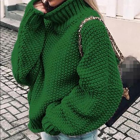 Green oversized sweater