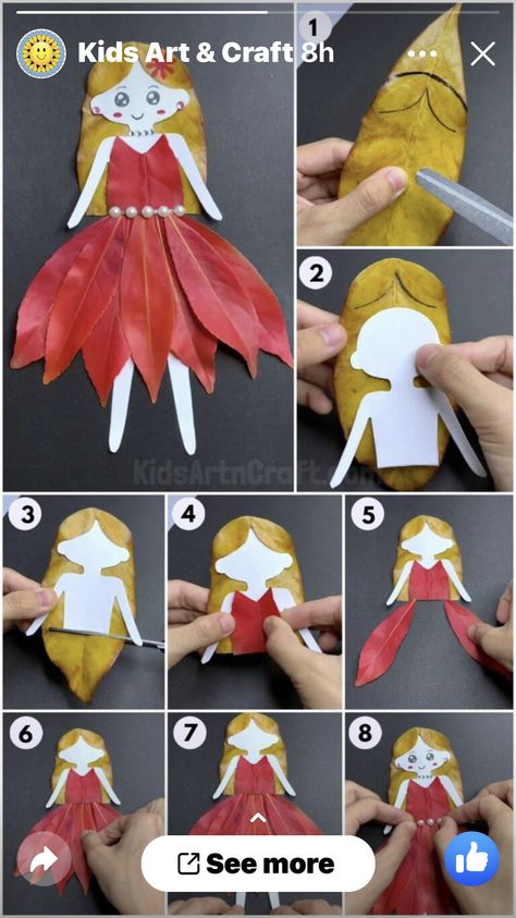 Dry Leaf Art Kids Crafts, Leaf Projects Preschool, Leaf People Craft For Kids, Leaf Art Projects For Kids, Leaf Crafts For Kids, Leaf Crafts Kids, Leaf People, Art And Craft For Kids, Leaf Art Diy