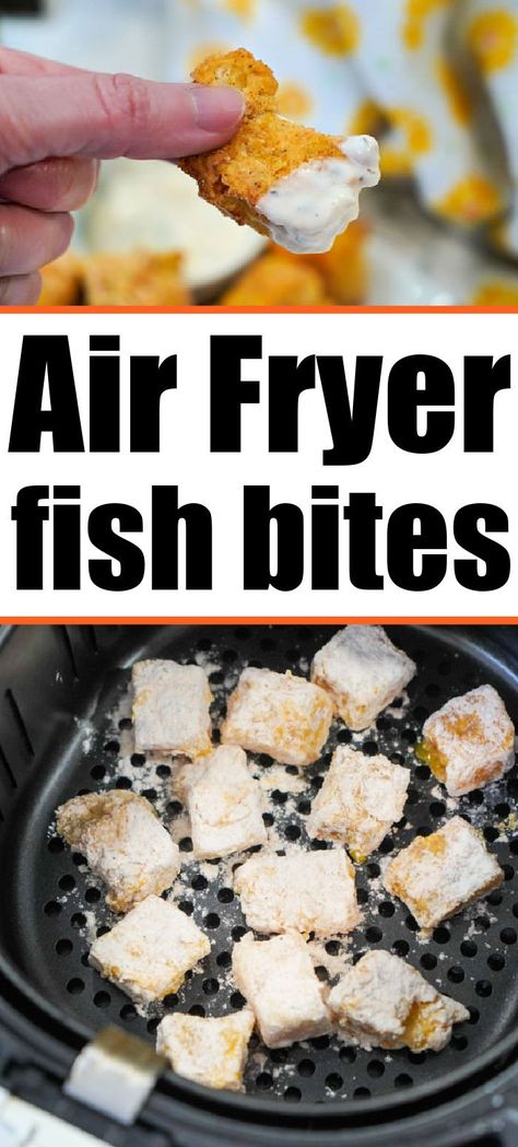 Fish Nuggets, Air Fryer Fish Recipes, Fish Breading, Catfish Recipes, Air Fryer Fish, Kid Recipes, Fish Bites, Easy Fish Recipes, Easy Seafood Recipes