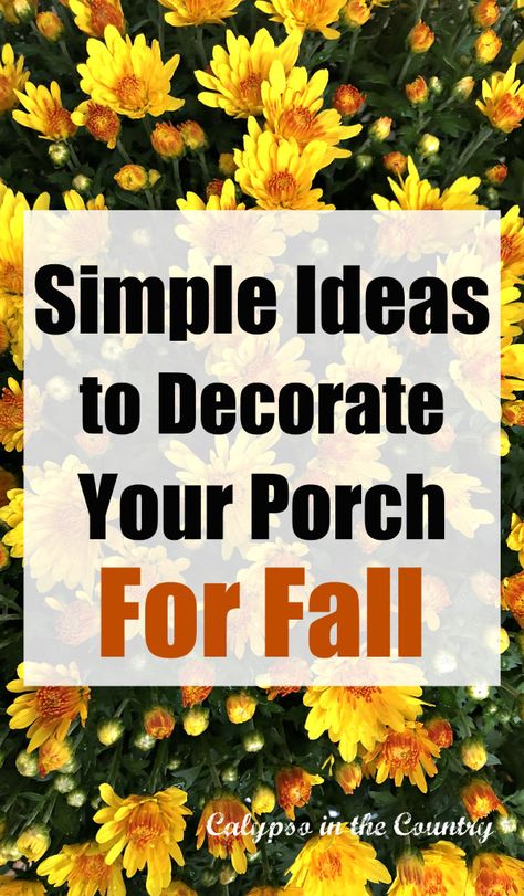 Simple Ideas to Decorate Your Porch for Fall Small Porch Fall Decorating Ideas, Small Front Porch Fall Decor, Front Porch Fall Decorating Ideas, Small Fall Porch, Simple Fall Porch Decor, Early Fall Decorating, Hawaiian Flower Arrangements, Decorated Lanterns, Halloween Porches