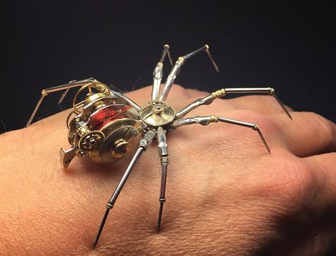 Amazing creatures made from old watches by @steampunk_bcn Check the profile for many more!!! . #spider #sculpture #mechanical #metalart… Steampunk Spider, Spider Sculpture, Hogwarts Professors, Rita Skeeter, Arthur Weasley, Peter Pettigrew, Light Film, Bellatrix Lestrange, Regulus Black